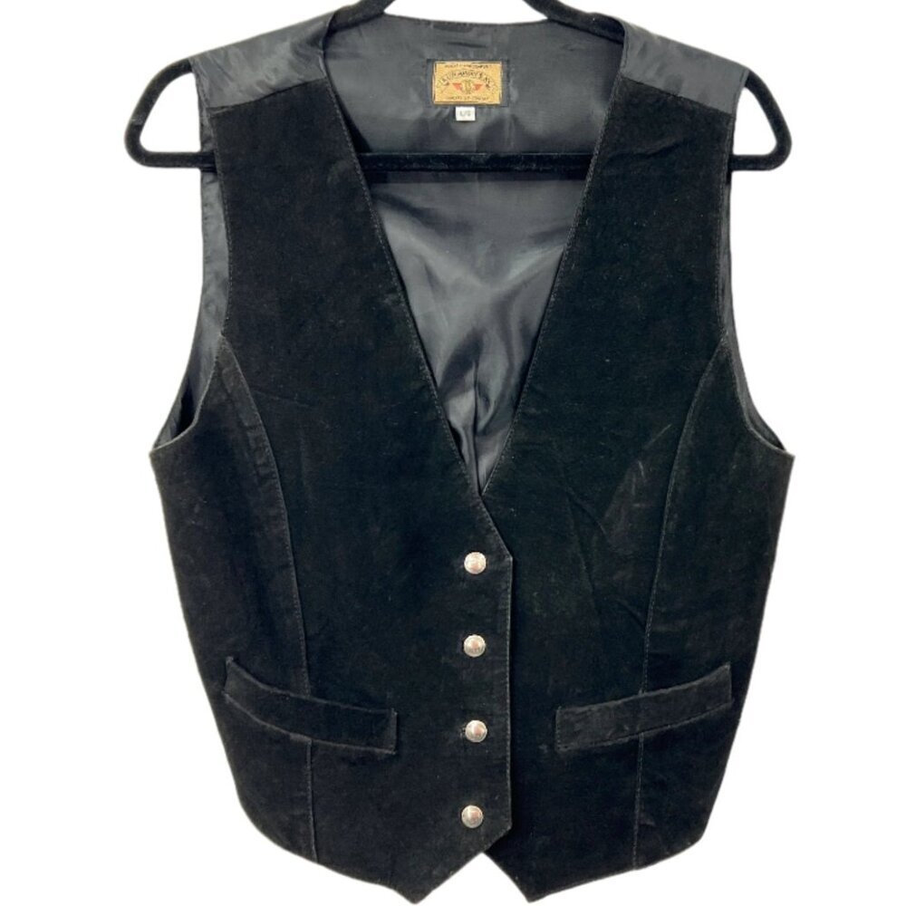 Vintage Buffalo Nickel Buttons Suede Leather Vest
